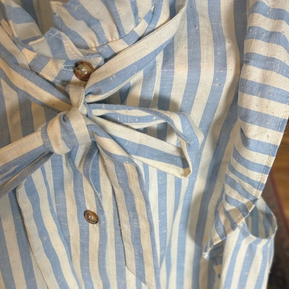 Sezane Blue and White Striped Caroline Rayures blouse NWT XS - Picture 4 of 11